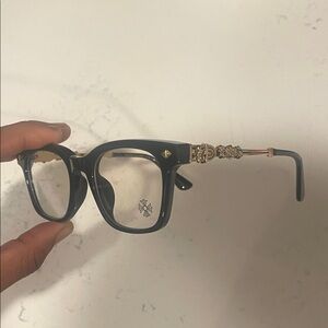 Elegant Black and Gold ChromeHeart  Glasses